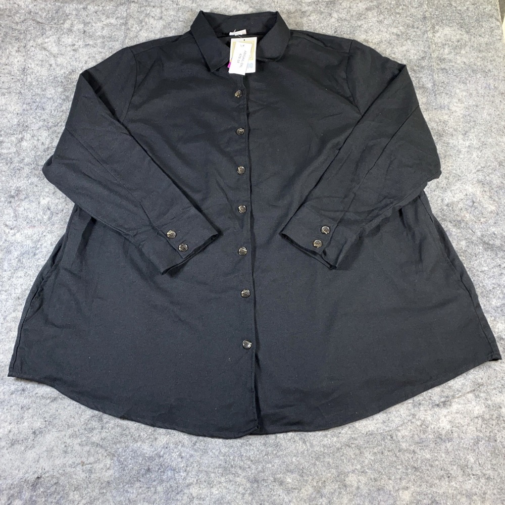 New LuLaroe Abigail Shacket Tunic Women's 3X Black Pockets The Great Outdoors